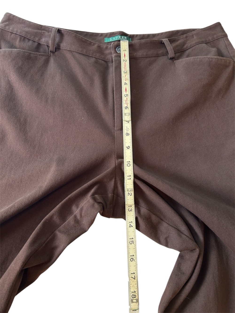 Lauren Ralph Lauren Chocolate Brown Size 16 Button Zip Fly Straight Leg Pants - Picture 9 of 9